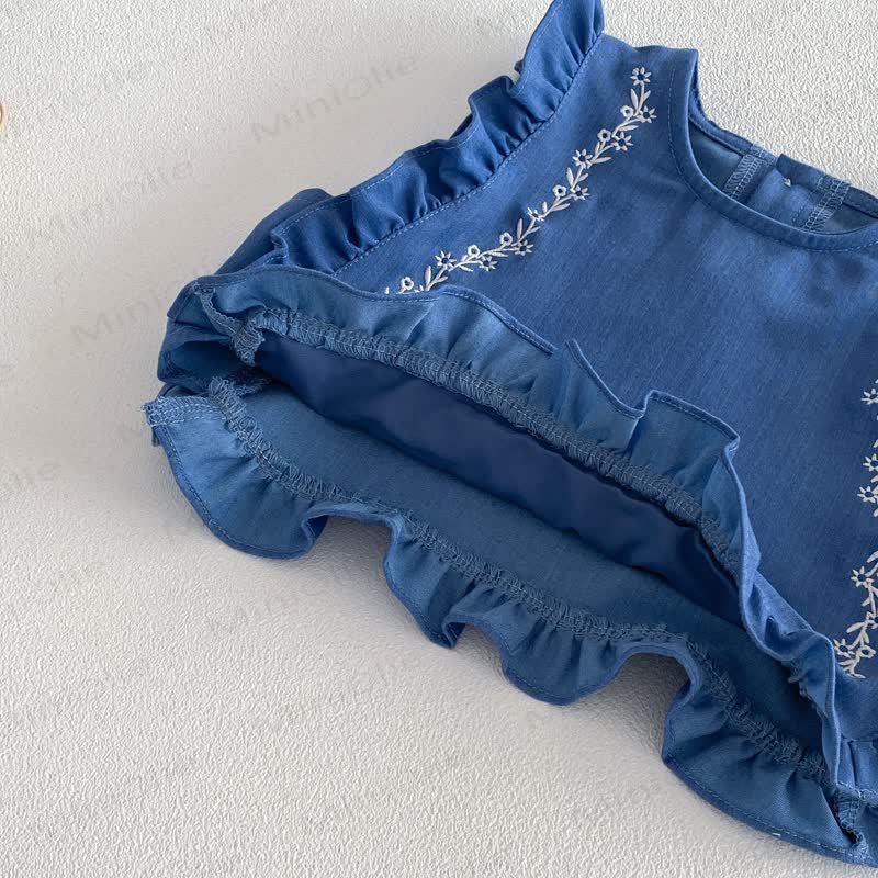 Baby Toddler Girl Solid Color Tank Top/Denim Pants/Bow Top - image 12