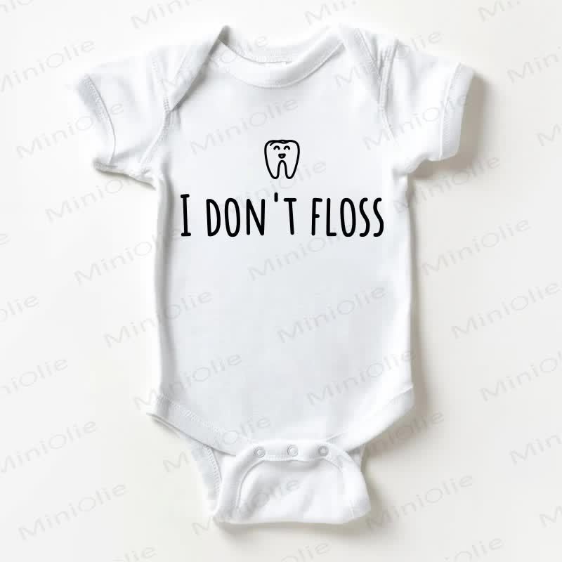 I DON'T FLOSS Baby White Bodysuit - White - 18-24M - image 1