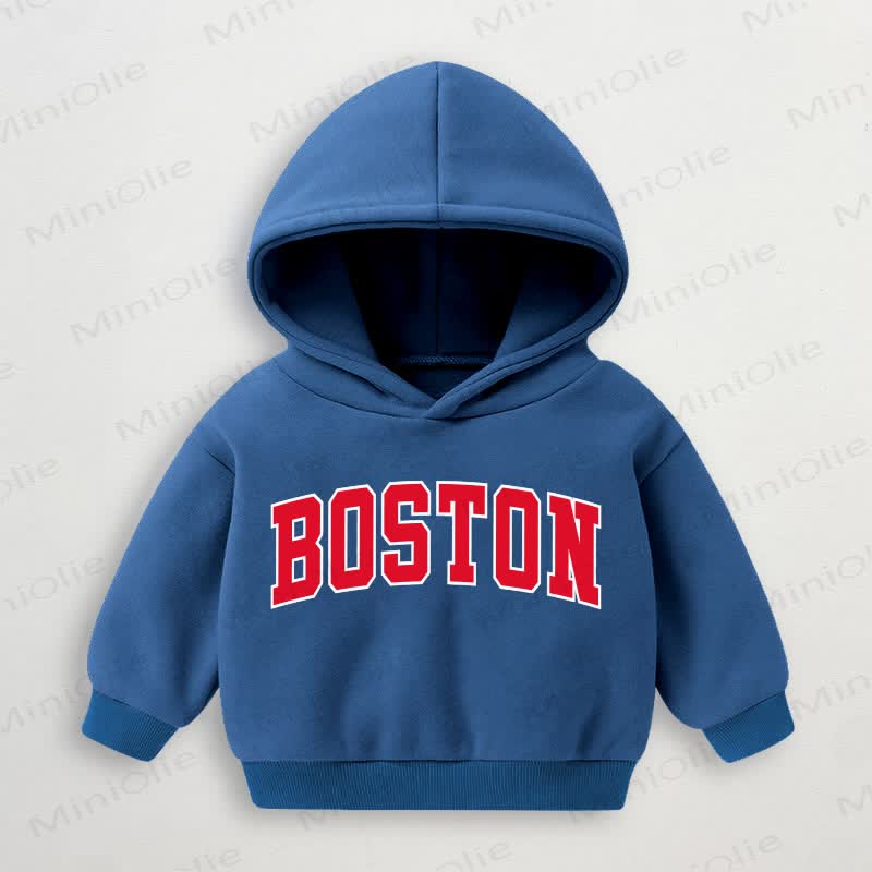 BOSTON Baby Toddler Blue Hoodie Sweatshirt - Blue - 3-5T - image 1