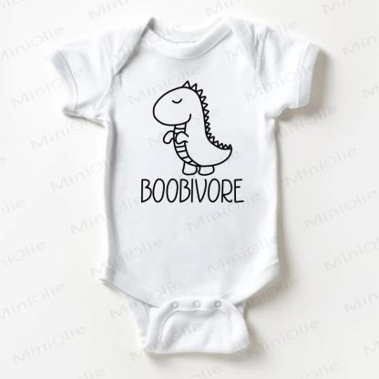 BOOBIVORE Baby Dino White Bodysuit - White - 18-24M - image 1