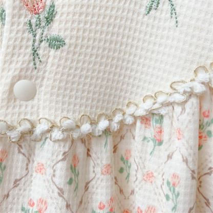 Baby Girl Floral Embroidered Pajamas Romper - image 7