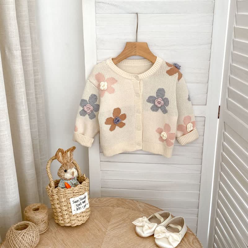 Baby Flower Embroidered Cardigan - image 2