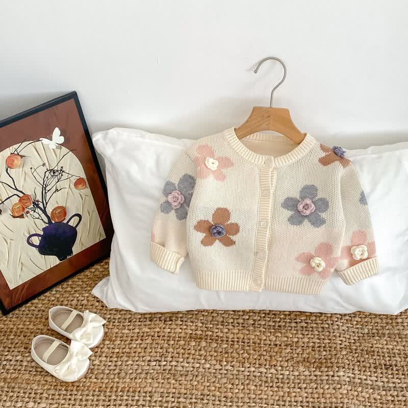 Baby Flower Embroidered Cardigan - image 3
