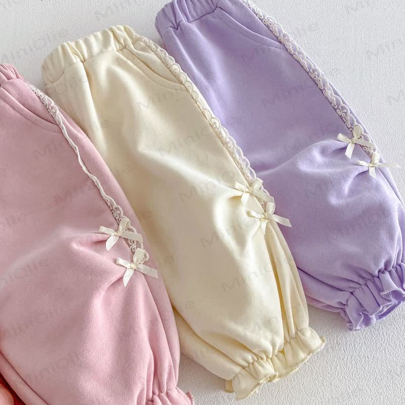 Baby Toddler Girl Bow Lace Pants - image 4