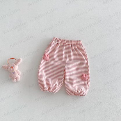 Baby Toddler Stripe Animal Pants - Pink White - 5-7T - image 3