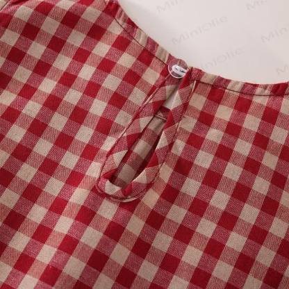 Toddler Kid Girl Plaid Flying Sleeves 2-piece Set - image 9