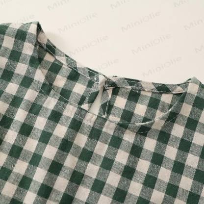 Toddler Kid Girl Plaid Flying Sleeves 2-piece Set - image 16