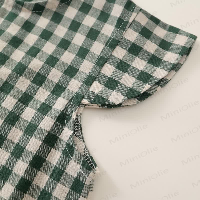 Toddler Kid Girl Plaid Flying Sleeves 2-piece Set - image 17