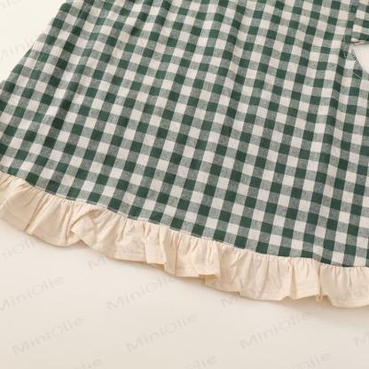 Toddler Kid Girl Plaid Flying Sleeves 2-piece Set - image 19