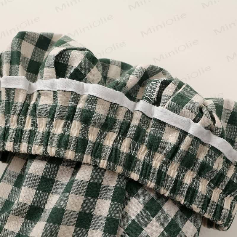 Toddler Kid Girl Plaid Flying Sleeves 2-piece Set - image 22