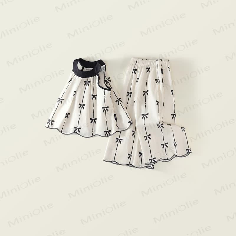 Toddler Kid Girl Bow Stripe 2-piece Set - image 2