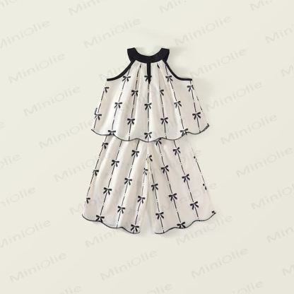 Toddler Kid Girl Bow Stripe 2-piece Set - image 3