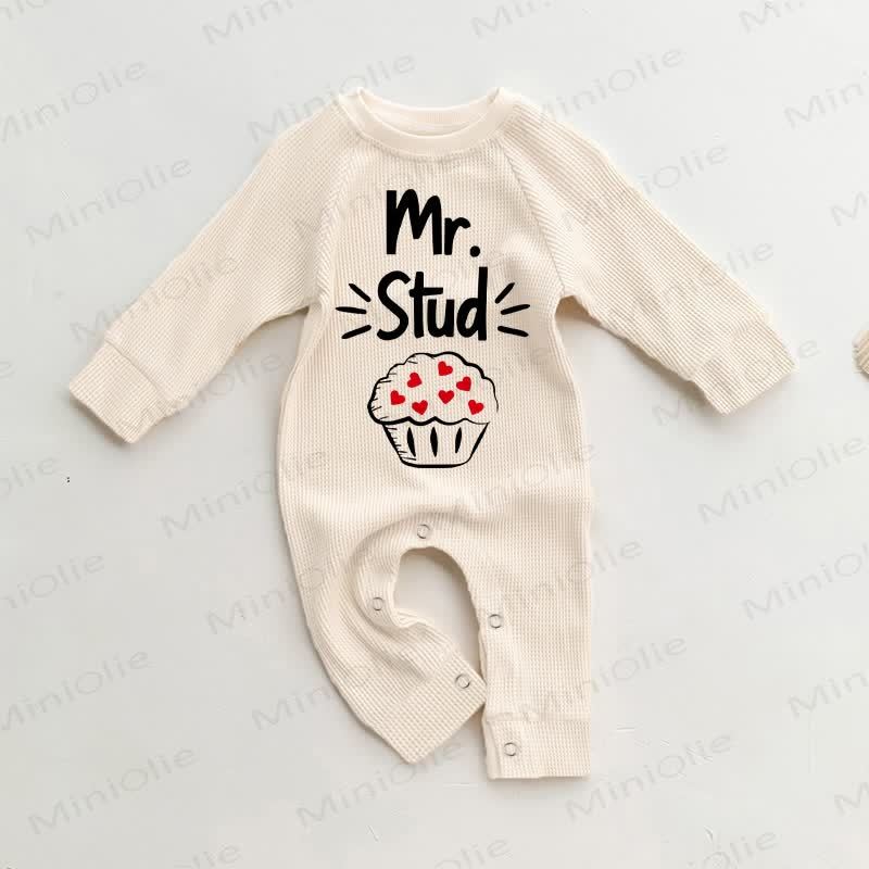 MR. STUD Baby Waffle Romper - Beige - 18-24M - image 1