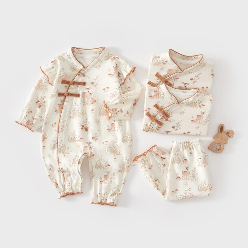 Baby Bunny Mushroom Kimono Romper - image 3