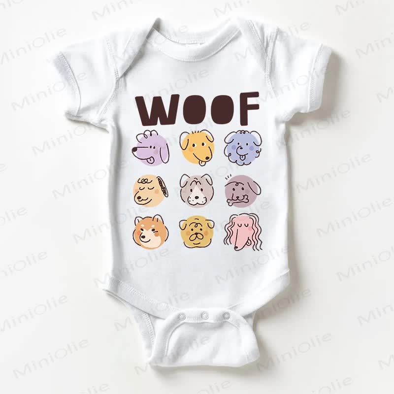 WOOF Baby White Dog Bodysuit - White - 18-24M - image 1