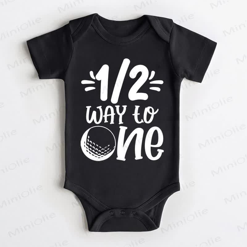1/2 WAY TO ONE Baby Golf Black Bodysuit - Black - 18-24M - image 1