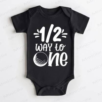 1/2 WAY TO ONE Baby Golf Black Bodysuit - Black - 18-24M - image 1