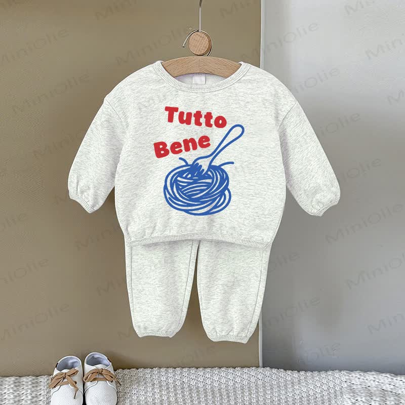 TUTTO BENE Baby Pasta 2-piece Gray Sweatshirt Set - Gray - 2-3T - image 1