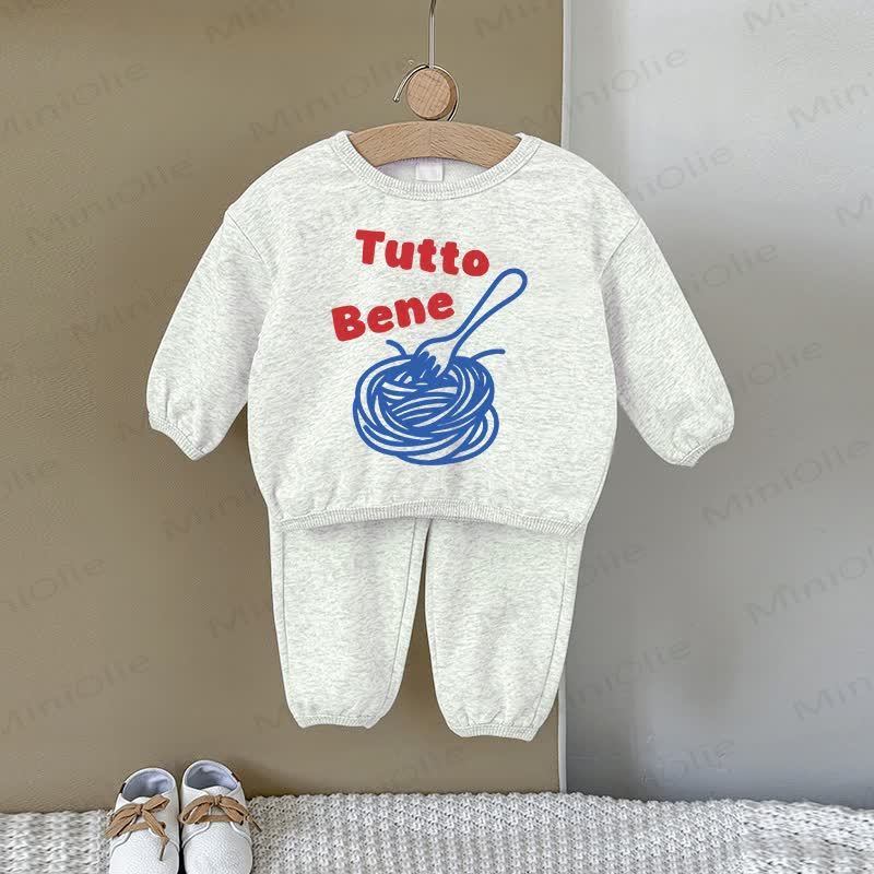 TUTTO BENE Baby Pasta 2-piece Gray Sweatshirt Set - Gray - 2-3T - image 1