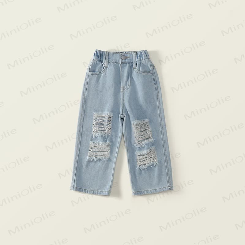 Toddler Kid Girl Denim Loose Pants - image 2