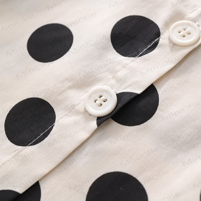 Toddler Kid Girl Beige Dot 2-piece Set - image 6