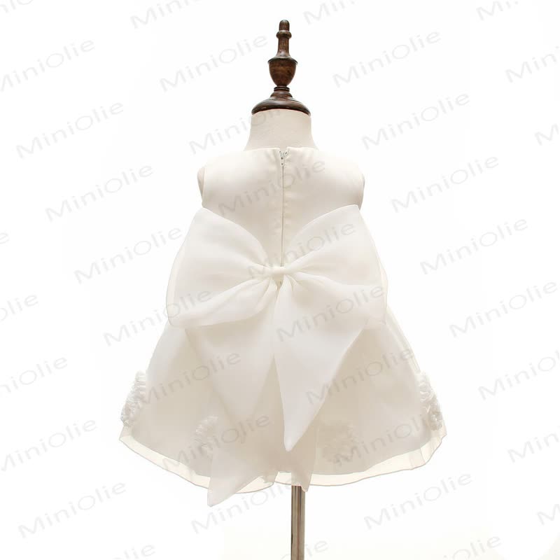 Baby Girl White Bow Flower Dress - image 5