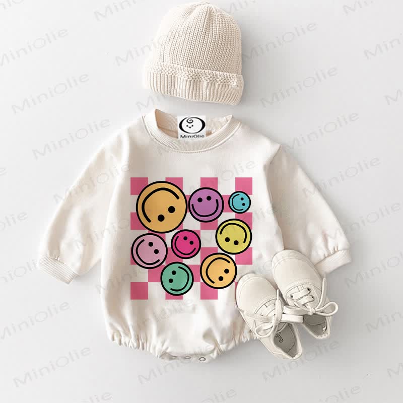 Baby Colorful Smiley Face White Bodysuit - White - 18-24M - image 1