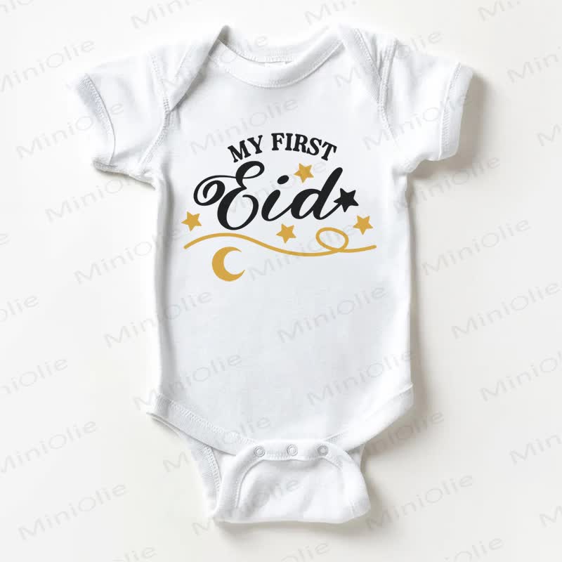 MY FIRST EID Baby White Star Bodysuit - White - 18-24M - image 1