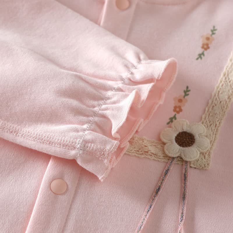 Baby Newborn Flower Pajamas Romper - image 3