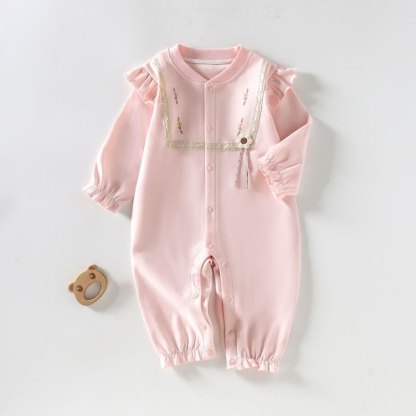 Baby Newborn Flower Pajamas Romper - Pink - 12-18M - image 2