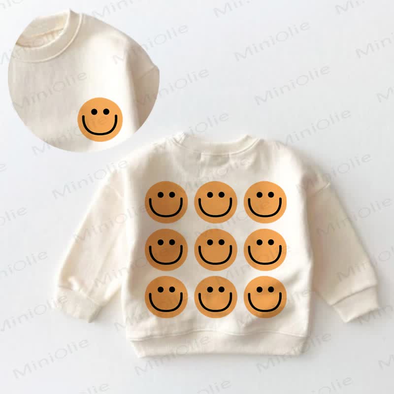 Baby Toddler Yellow Smiley Face Sweatshirt - Cream - 3-5T - image 1