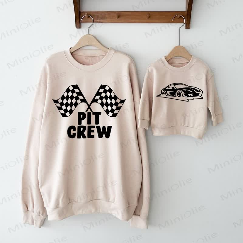 PIT CREW Baby Racing Beige Family Sweatshirt - Beige - Adult Sweatshirt: XL - image 1