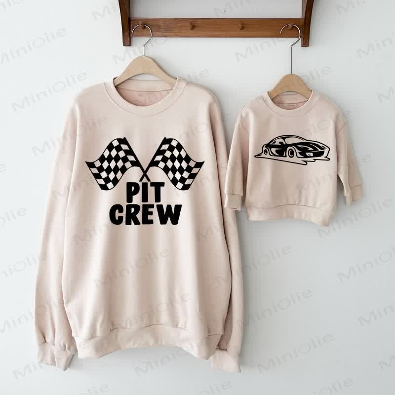 PIT CREW Baby Racing Beige Family Sweatshirt - Beige - Adult Sweatshirt: XL - image 1