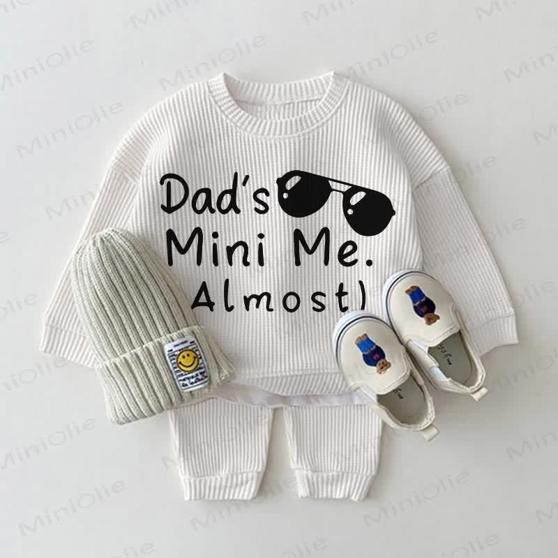 DAD'S MINI ME. (ALMOST) Baby Waffle 2-piece White Set - White - 18-24M - image 1