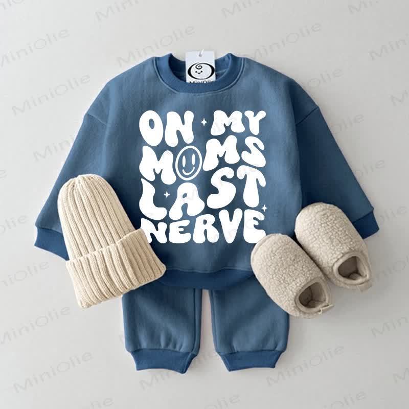 ON MY MOM'S LAST NERVE Baby Smiley 2-piece Sweatsuit Set - Blue - 2-3T - image 1