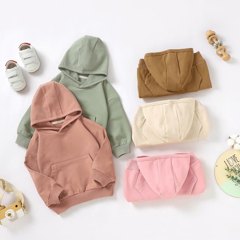 Baby Toddler Solid Color Cotton Hoodie - image 1