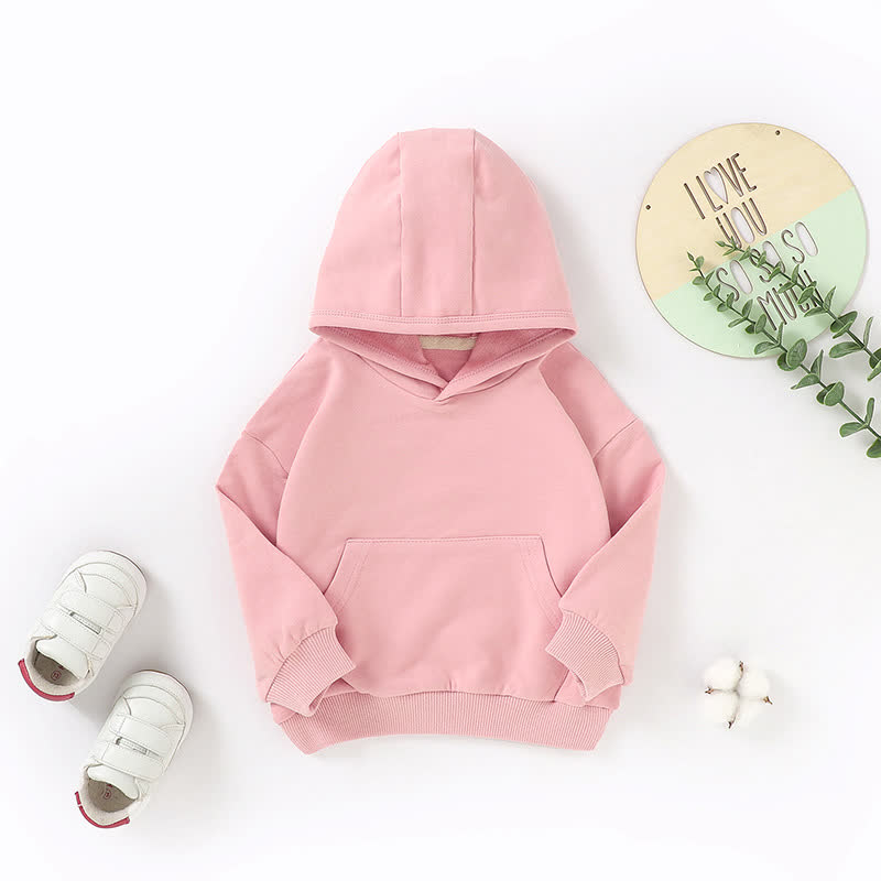 Baby Toddler Solid Color Cotton Hoodie - Pink - 3T - image 7