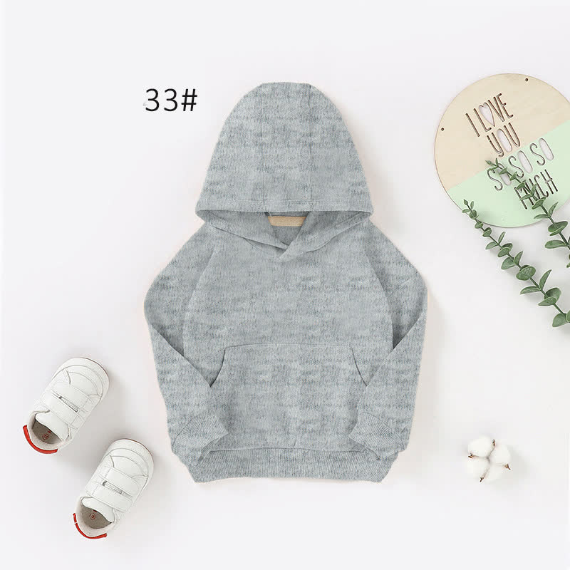 Baby Toddler Solid Color Cotton Hoodie - Grey - 3T - image 8