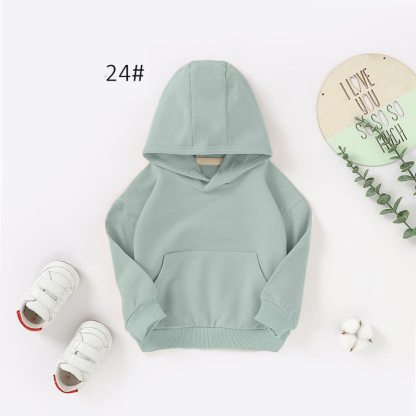 Baby Toddler Solid Color Cotton Hoodie - #24 Green - 3T - image 10