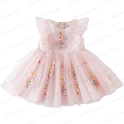 Toddler Girl Pink Cord Flower Tutu Dress - image 2