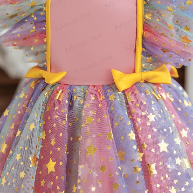Baby Toddler Girl Bow Rainbow Star Mesh Dress - image 7