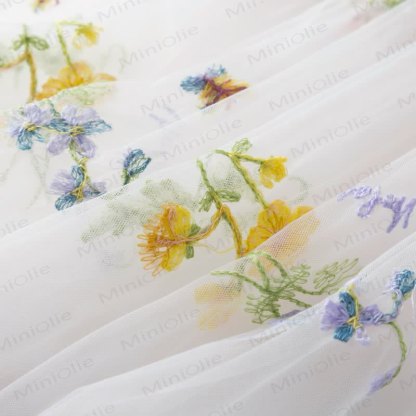 Baby Toddler Girl Bow Embroidered Flower Mesh Dress - image 8