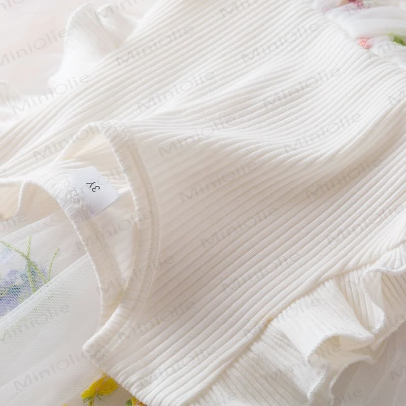 Baby Toddler Girl Bow Embroidered Flower Mesh Dress - image 9