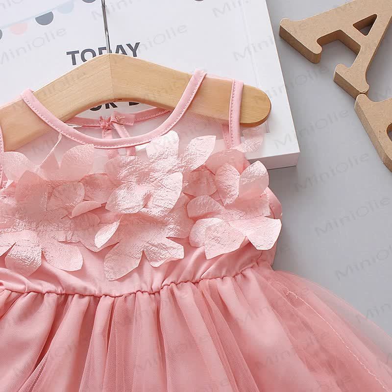 Baby Toddler Girl Sweet Flower Mesh Sleeveless Dress - image 8