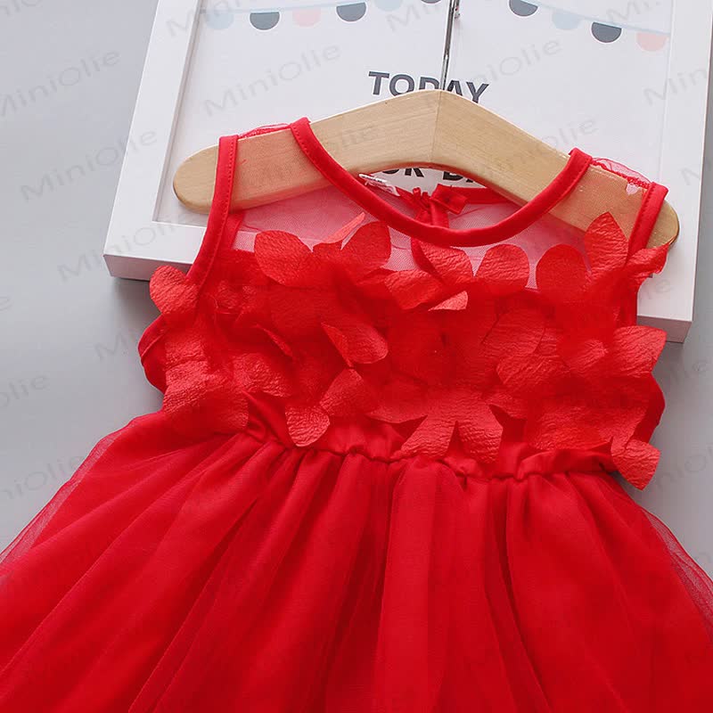 Baby Toddler Girl Sweet Flower Mesh Sleeveless Dress - image 14