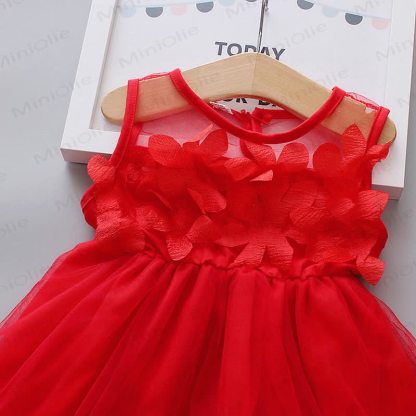 Baby Toddler Girl Sweet Flower Mesh Sleeveless Dress - image 14