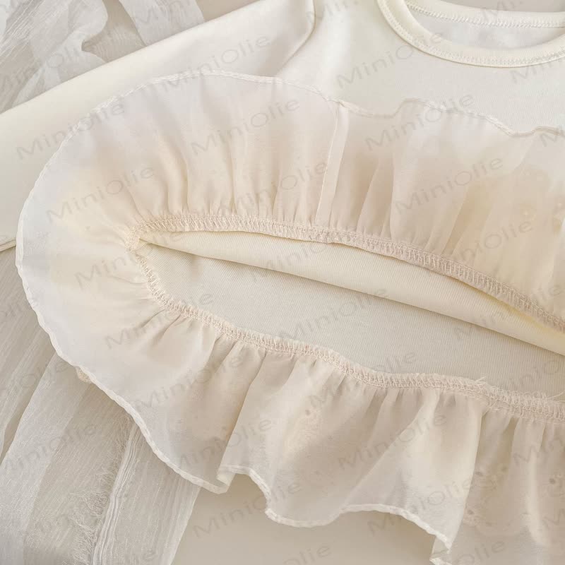 Baby Toddler Girl Solid Color White Lace Top/Blue Denim Pants - image 10