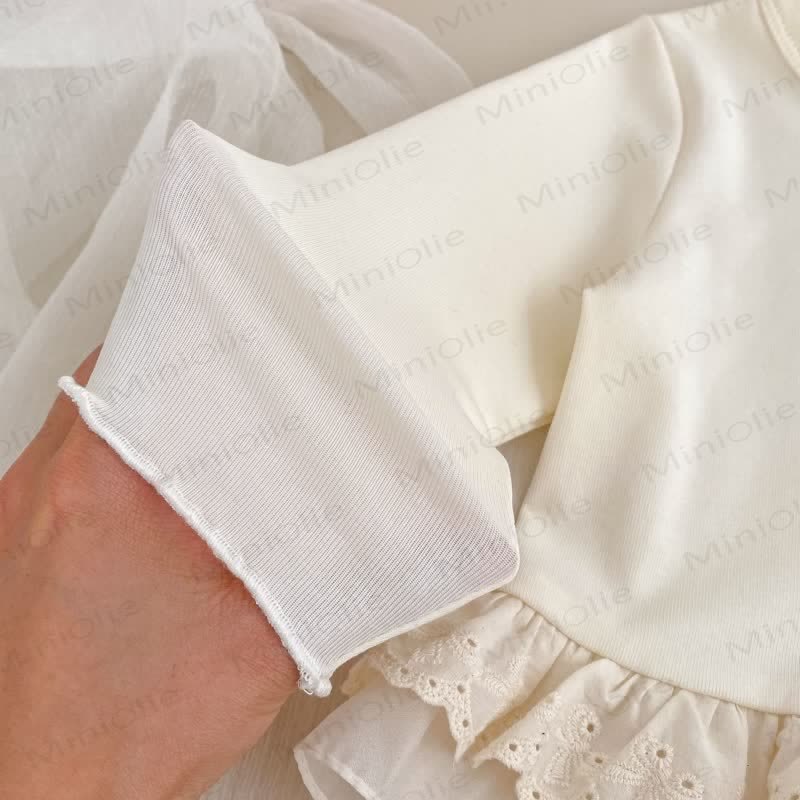 Baby Toddler Girl Solid Color White Lace Top/Blue Denim Pants - image 7