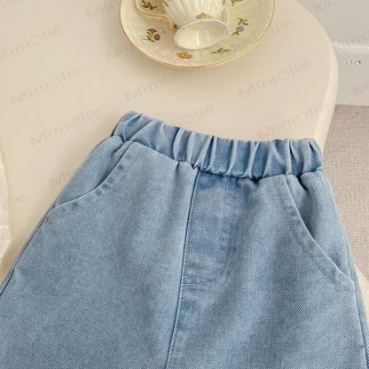 Baby Toddler Girl Solid Color White Lace Top/Blue Denim Pants - image 11