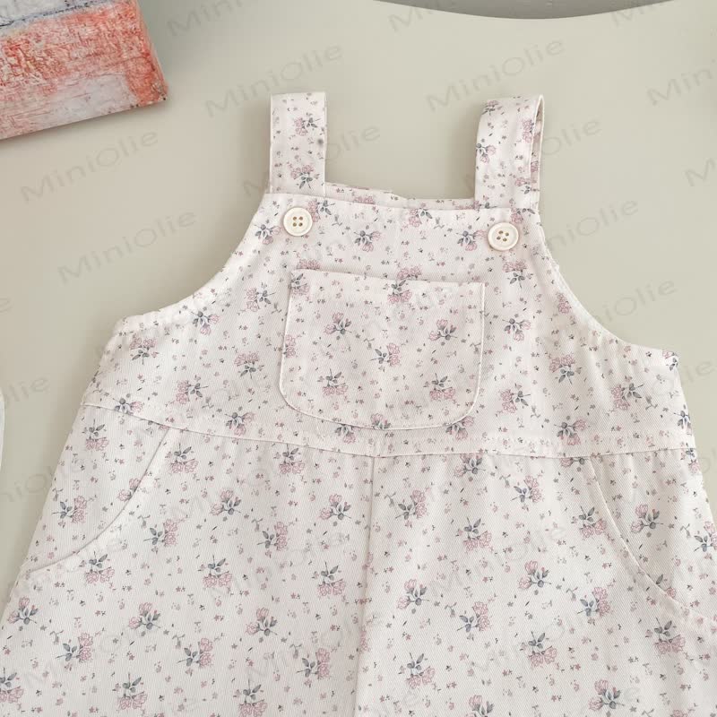 Baby Girl Flower Bunny Pink Overalls/Pink Top - image 6